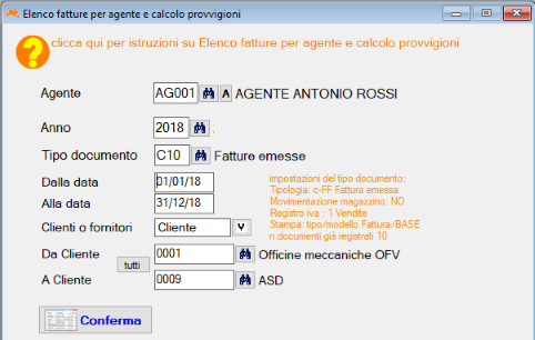 calcolo provvigioni agenti
